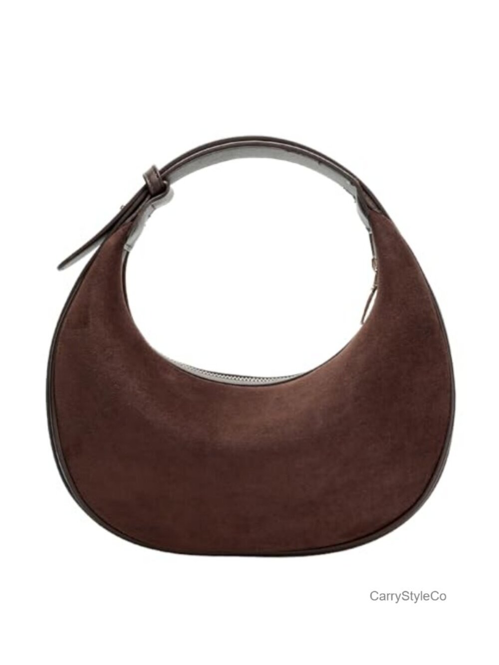 Suede Faux Leather Hobo Shoulder Crossbody Bag Slouchy Purse